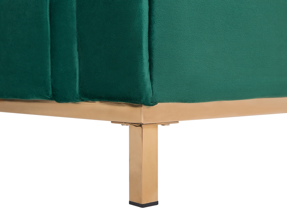 Emerald green cheap and gold ottoman
