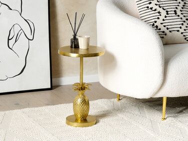 Metal Side Table with Pineapple Base Gold PANNOUVRE