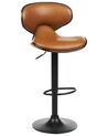 Set of 2 Faux Leather Swivel Bar Stools Golden Brown CONWAY II_894569