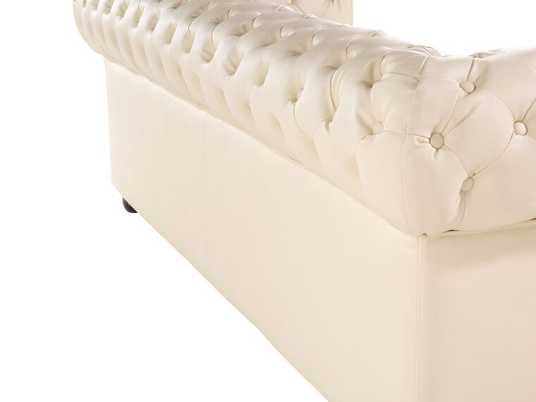 Leather Living Room Set Cream CHESTERFIELD Beliani.co.uk