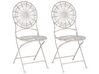 Set of 2 Metal Garden Folding Chairs Off-White SCAFA _856068