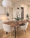 Extending Dining Table 140/180 x 90 cm Light Wood and Black HARLOW_883393