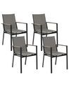 Set of 4 Garden Chairs Black BUSSETO_841740
