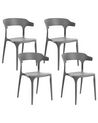 Set of 4 Dining Chairs Dark Grey GUBBIO _862343