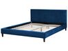 Łóżko welurowe 160 x 200 cm niebieskie FITOU_875262