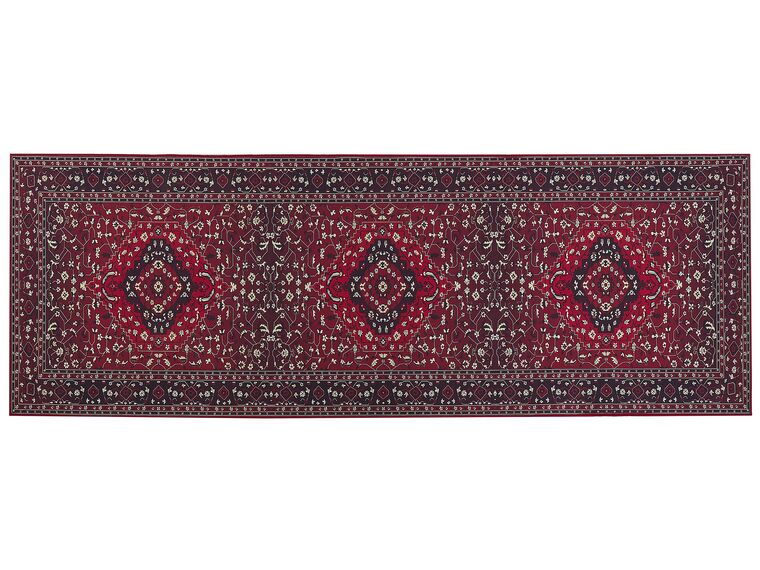 Teppich rot orientalisches Muster 70 x 200 cm Kurzflor VADKADAM_831431
