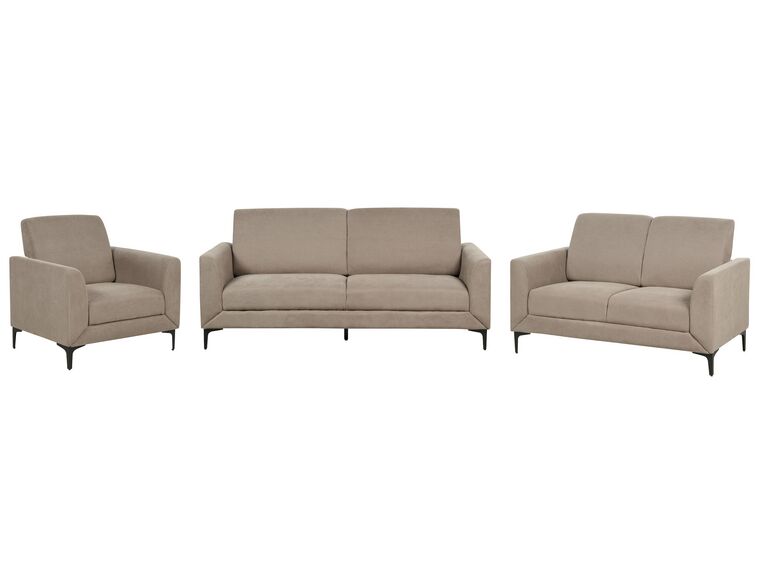 Conjunto de sofás com 6 lugares em tecido taupe FENES_897897