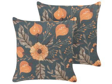 Set of 2 Cushions Floral Pattern 45 x 45 cm Multicolour SOTOL