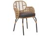 Conjunto de 2 cadeiras de jardim em rattan cor natural com almofadas PRATELLO_868019