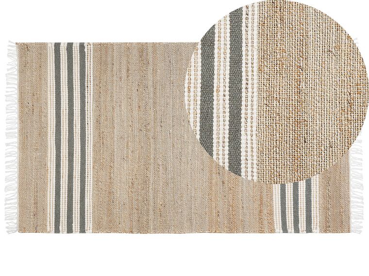 Jute Area Rug 80 x 150 cm Beige and Grey MIRZA_847313