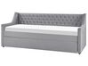Rozkladacia zamatová posteľ 90 x 200 cm sivá MONTARGIS_798326