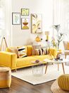 3 Seater Fabric Sofa Yellow NIVALA_829014