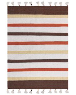 Бавовняний килим 140 x 200 см Коричневий і бежевий HISARLI Бавовняний килим 140 x 200 см Коричневий і бежевий HISARLI