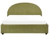 Säng med förvaring 160 x 200 cm bouclé olivgrön VAUCLUSE_913143