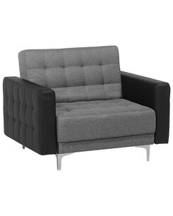 Vaaleanharmaa kangasverhoiltu nojatuoli mustilla käsinojilla ABERDEEN Vaaleanharmaa kangasverhoiltu nojatuoli mustilla käsinojilla ABERDEEN