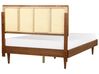 EU Double Size Bed with LED Light Wood AURAY_901710