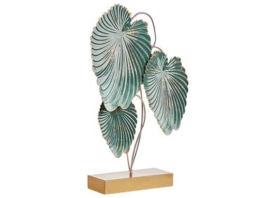 Decorative Figurine Leaves Gold and Teal SODIUM