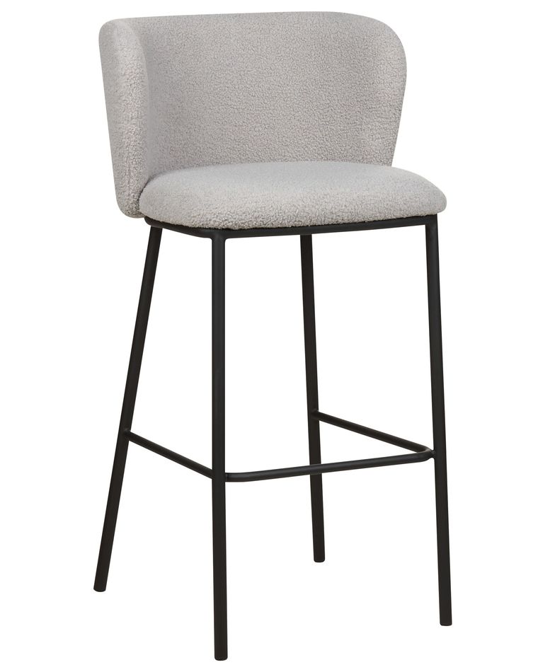 Set 2 Sgabelli Da Bar Scandinavi Maxon Atmosphera, Colore Kaki, Con Seduta Imbottita E Base In Legno Di Faggio, Alti 92 Cm
