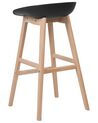 	Conjunto de 2 sillas de bar negro/madera clara MICCO_731957
