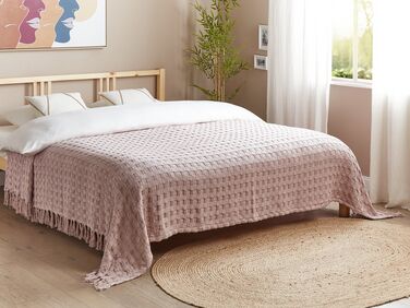Cotton Bedspread 220 x 240 cm Pink BERE