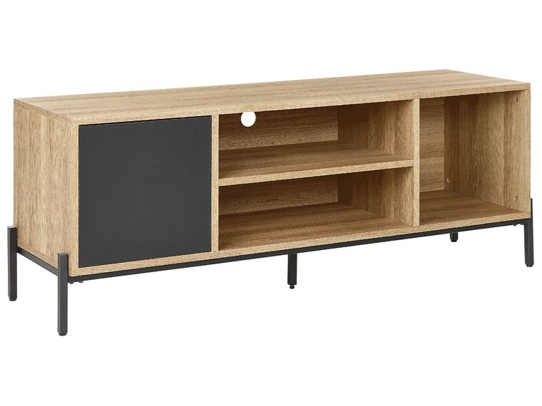 Mueble TV madera clara/gris/negro 140 x 40 cm MOINES_860522