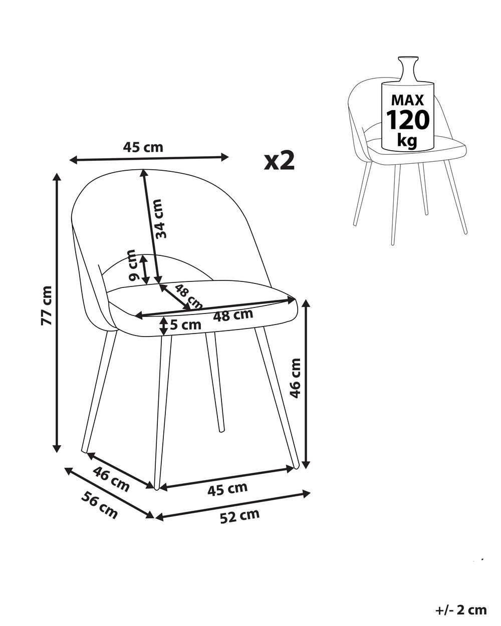 Set of 2 Velvet Dining Chairs Grey VIVIAN Beliani.co.uk