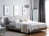Łóżko z pojemnikiem tapicerowane 180 x 200 cm szare METZ_707820