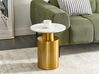 Metal Side Table Gold and White ARIAGA_912789