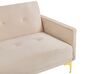 Velvet Sofa Bed Beige LUCAN_810441