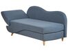Left Hand Fabric Chaise Lounge with Storage Blue MERI II_881313