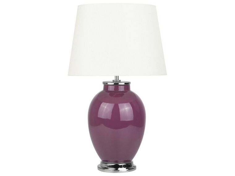Ceramic Table Lamp Purple BRENTA_690567