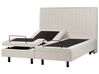 Fabric EU King Size Adjustable Bed Beige DUKE II_910543