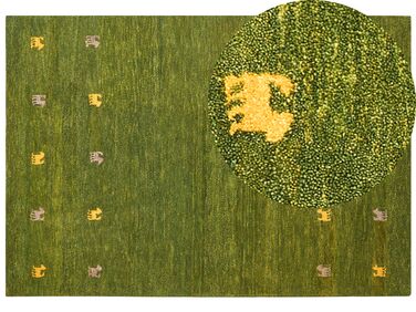 Tapis gabbeh en laine 160 x 230 cm vert YULAFI
