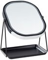 Espejo de maquillaje LED de metal plateado/negro 20 x 32 cm DORDOGNE_848330