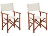 Lot de 2 chaises de jardin bois foncé et blanc cassé CINE_810200