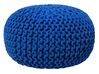 Cotton Knitted Pouffe 40 x 25 cm Navy Blue CONRAD_674157