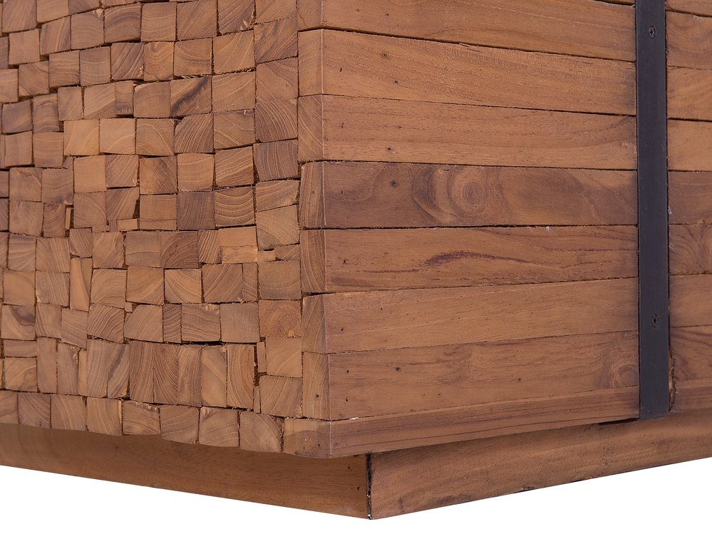 Couchtisch Teakholz hellbraun rechteckig 50 x 110 cm GANDER II | Beliani.de