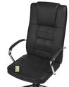 Cadeira de escritório com função de massagem em pele sintética preta GRANDEUR_816111