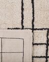 Teppich Baumwolle beige 80 x 150 cm geometrisches Muster Kurzflor TURHAL_817613