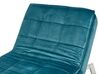 Chaise-longue ajustável em veludo azul esverdeado LOIRET_877696