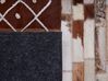 Dywan patchwork skórzany 140 x 200 cm brązowy HEREKLI_764690