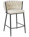 Set of 2 Velvet Bar Chairs Light Beige MILAN_914377