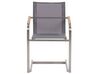 Conjunto de 6 cadeiras de jardim em inox com tela cinzenta COSOLETO_776953