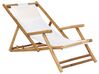 2 Seater Bamboo Sun Lounger Set with Coffee Table Light Wood and Off-White ATRANI /MOLISE_809636