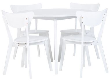 Matgrupp av bord och 4 stolar vit ROXBY