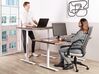Electric Adjustable Standing Desk 160 x 72 cm Dark Wood and White DESTINAS_899579