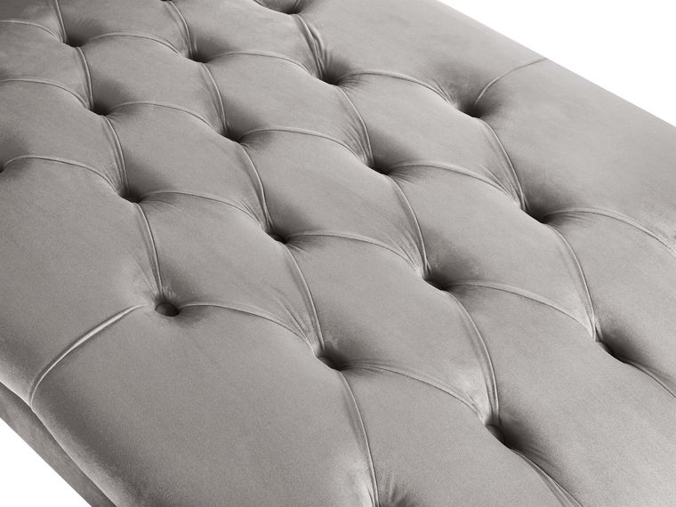 Velvet Chaise Lounge Light Grey MURET Beliani.co.uk