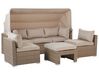 Lounge Set Rattan braun 5-Sitzer modular Auflagen beige COCCOLIA_811627