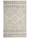 Teppich Baumwolle beige / schwarz geometrisches Muster 160 x 230 cm Kurzflor ZEYNE_848809