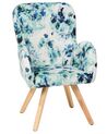 Fabric Armchair Floral Pattern Multicolour BJARN_802399